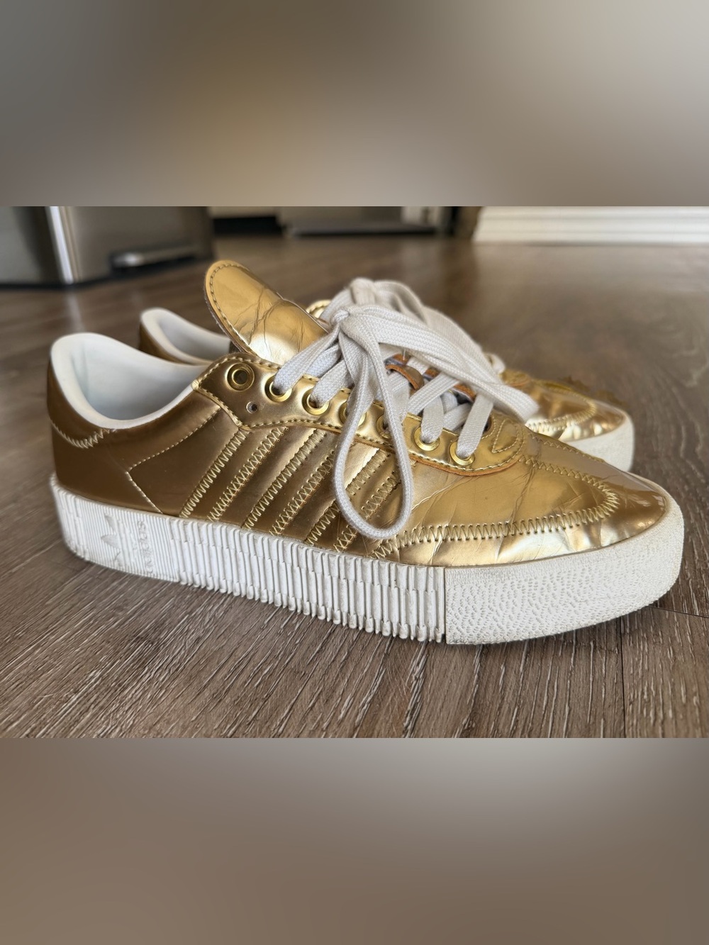 adidas Sambarose in Gold Metallic - size 8.5 (Womens) - Picture 2 of 5